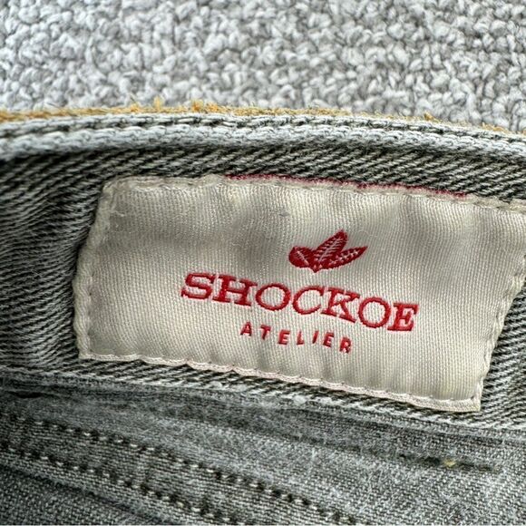 Shockoe Atelier Slim Earthwood Button Fly Jeans Khaki Green Gray 29 - Picture 8 of 11